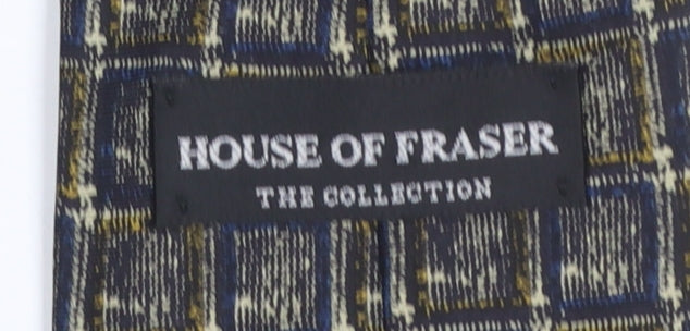 House of Fraser Men's Blue Silk Checked Designer Tie One Size