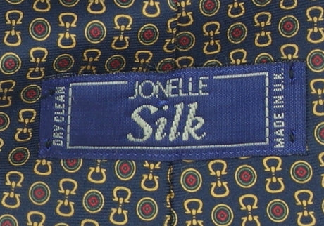 Jonelle Men's Brown Geometric Pure Silk Tie Made in England