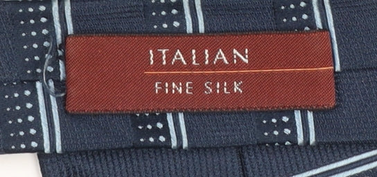 Marks and Spencer Men Blue Striped Italian Fine Silk Tie