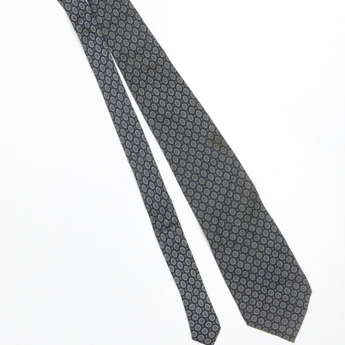 Setapura Men's Blue Geometric Silk Tie Made in Italy 176cm