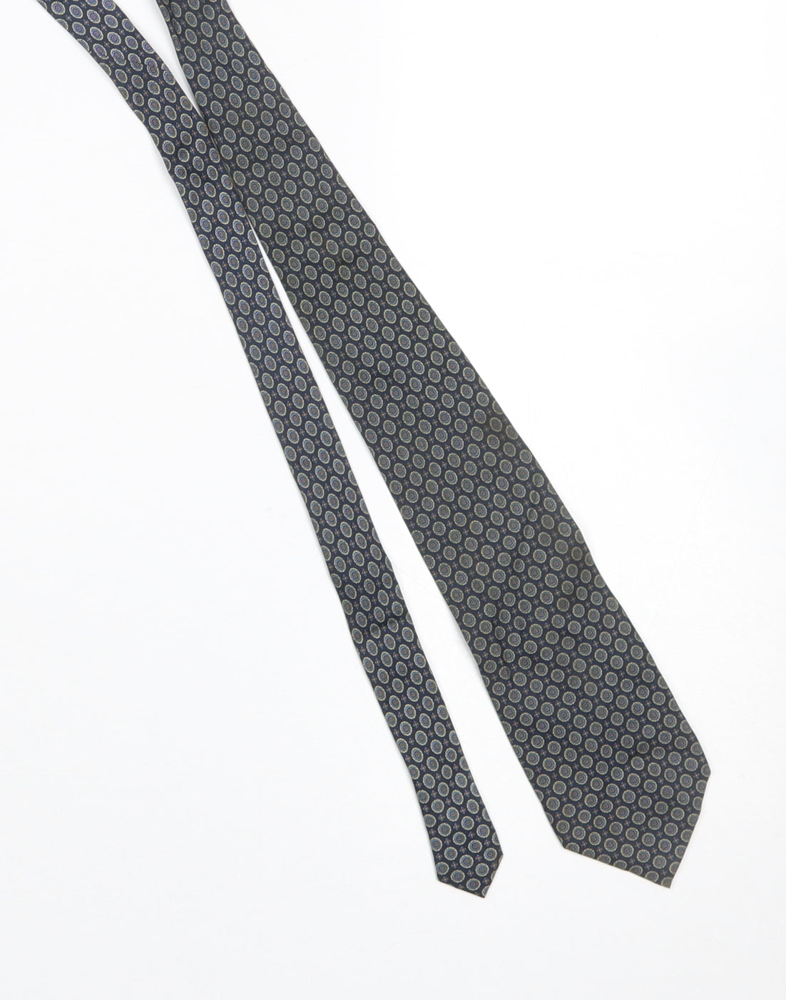 Setapura Men's Blue Geometric Silk Tie Made in Italy 176cm