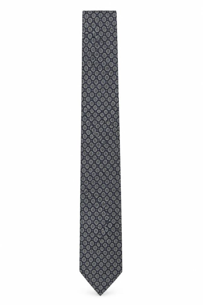 Setapura Men's Blue Geometric Silk Tie Made in Italy 176cm