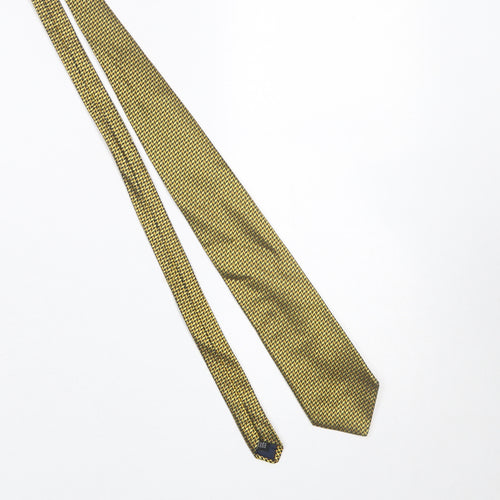 The Savile Row Company Men's Gold Geometric Silk Designer Tie