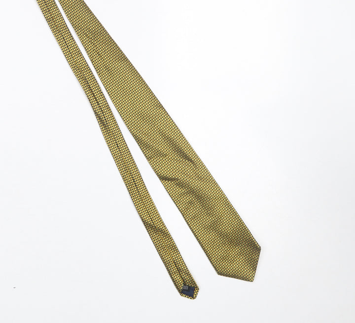 The Savile Row Company Men's Gold Geometric Silk Designer Tie