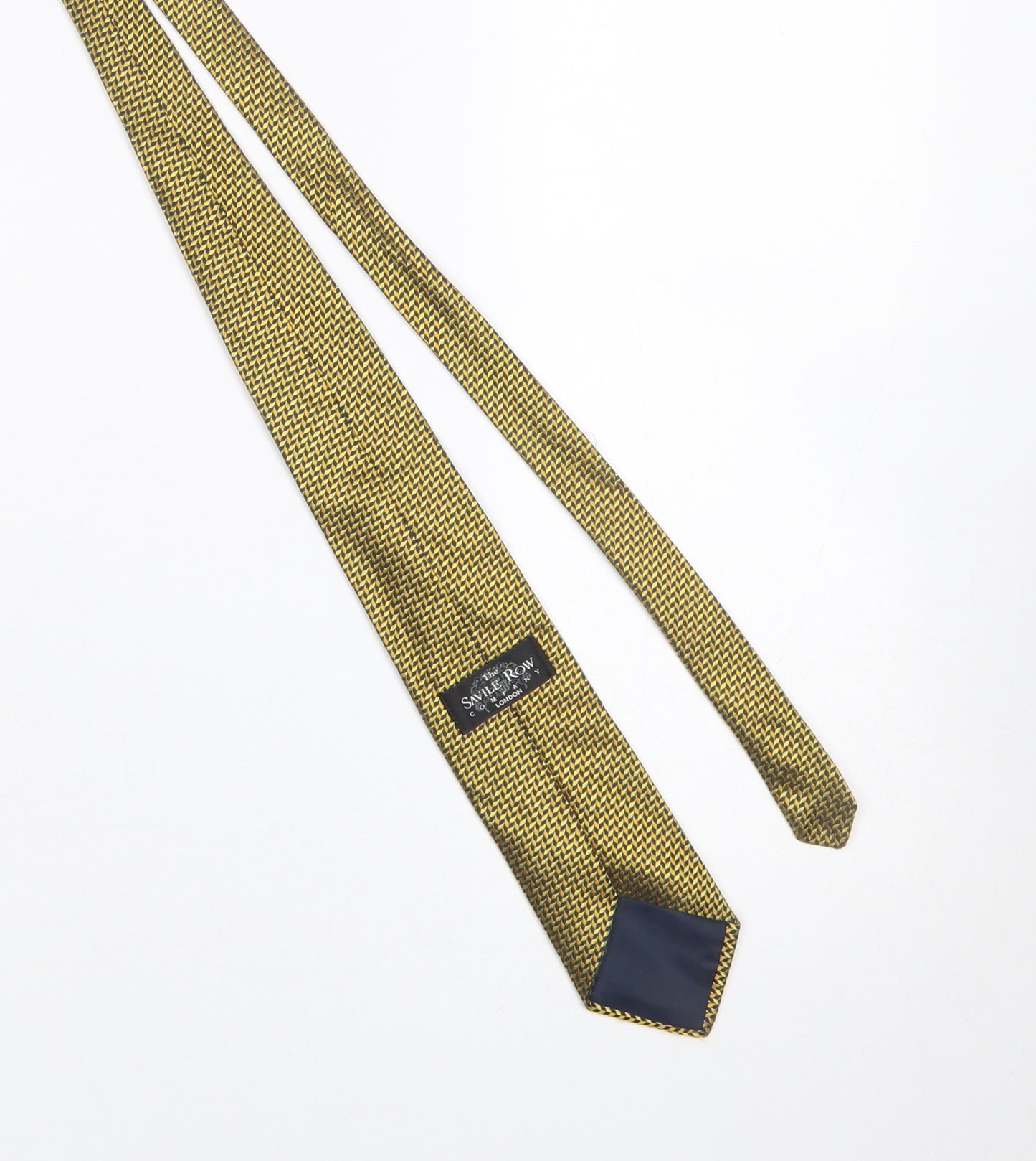The Savile Row Company Men's Gold Geometric Silk Designer Tie