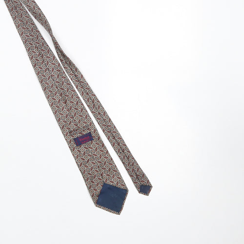 Windsor Collection Men's Beige Geometric 100% Silk Tie