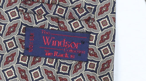 Windsor Collection Men's Beige Geometric 100% Silk Tie