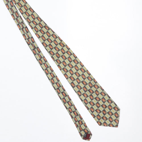 Jonelle Silk Men's Multicoloured Geometric Tie Slim Style 176cm
