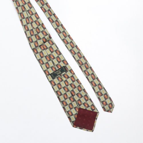 Jonelle Silk Men's Multicoloured Geometric Tie Slim Style 176cm