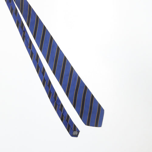 Carlo Colombo Men's Blue Striped Silk Slim Tie Made in Italy