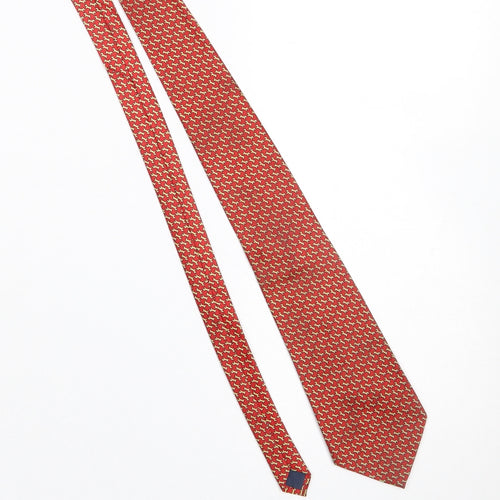 Valeria Boldi Men’s Red Geometric Handmade Silk Designer Tie One Size