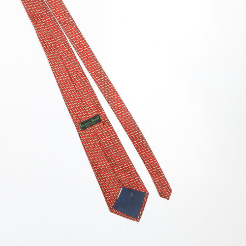 Valeria Boldi Men’s Red Geometric Handmade Silk Designer Tie One Size