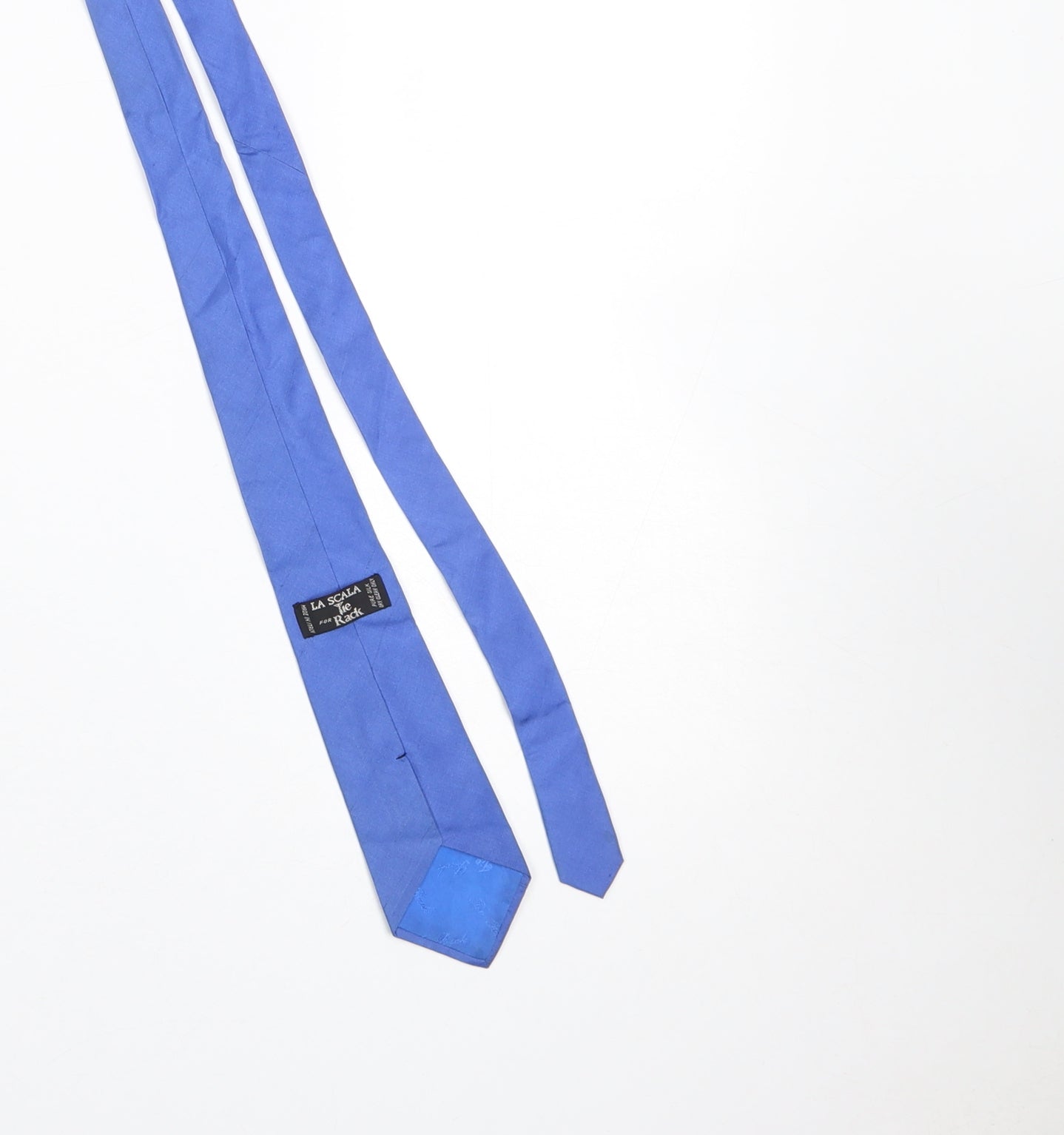 La Scala for Tie Rack Blue Silk Pointed Men's Tie