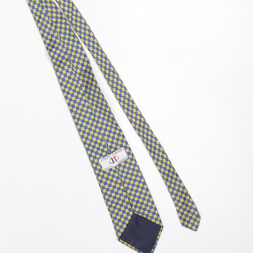 Joseph Turner Men's Blue and Gold Checked Pure Silk Tie