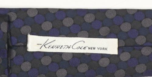 Kenneth Cole New York Men's Blue Polka Dot Slim Silk Tie One Size