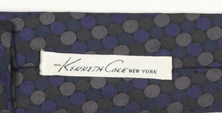 Kenneth Cole New York Men's Blue Polka Dot Slim Silk Tie One Size