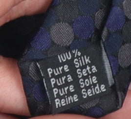Kenneth Cole New York Men's Blue Polka Dot Slim Silk Tie One Size