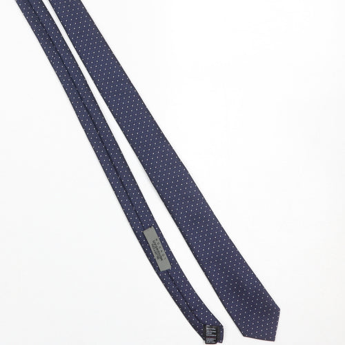 Burton Menswear London Men's Blue Polka Dot Slim Tie One Size