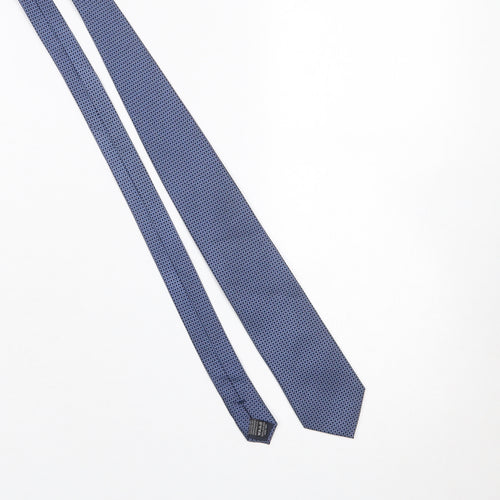 Tie Rack Men’s Blue Geometric Slim Tie 100% Silk One Size