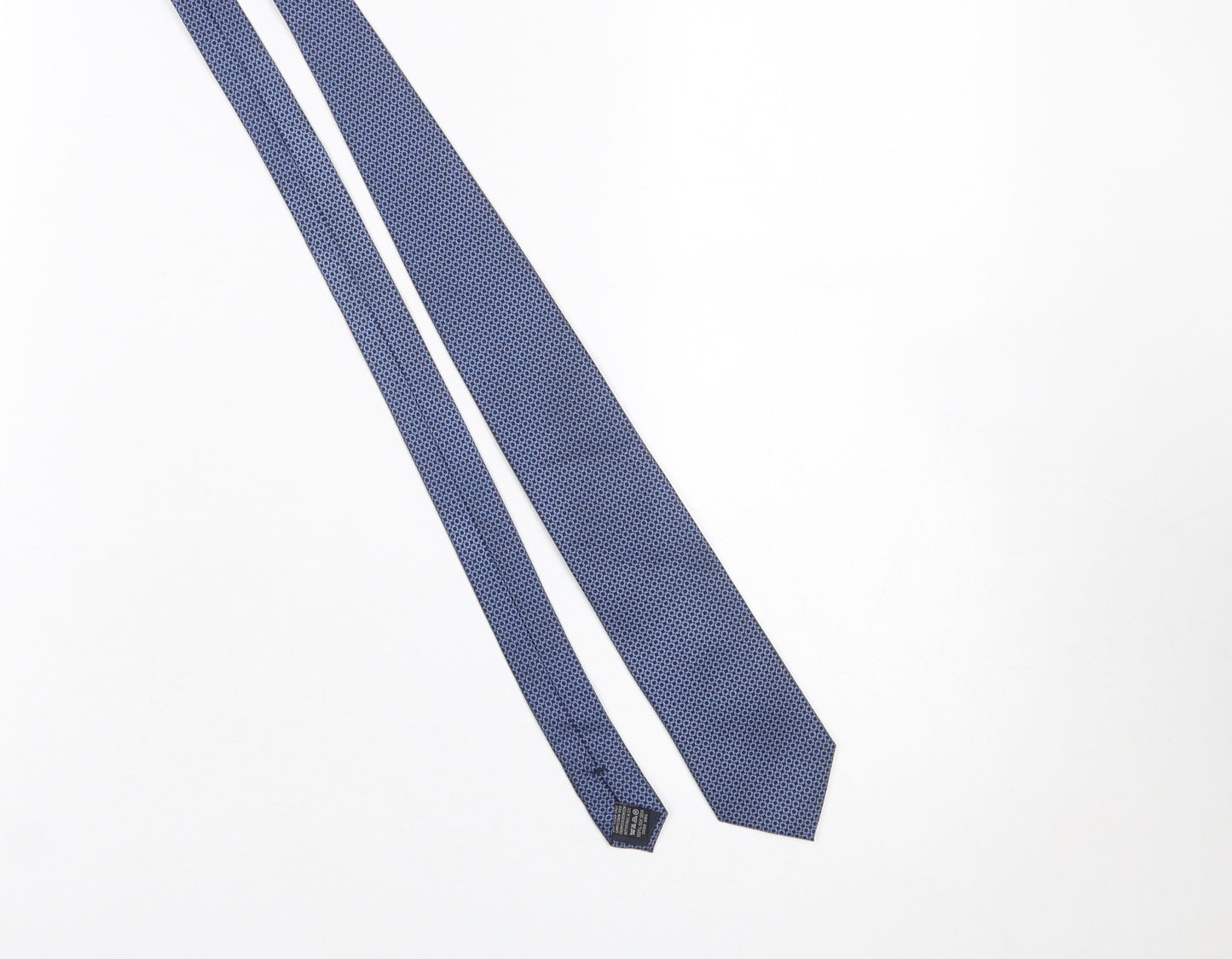 Tie Rack Men’s Blue Geometric Slim Tie 100% Silk One Size