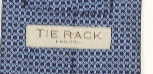 Tie Rack Men’s Blue Geometric Slim Tie 100% Silk One Size