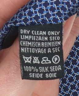 Tie Rack Men’s Blue Geometric Slim Tie 100% Silk One Size