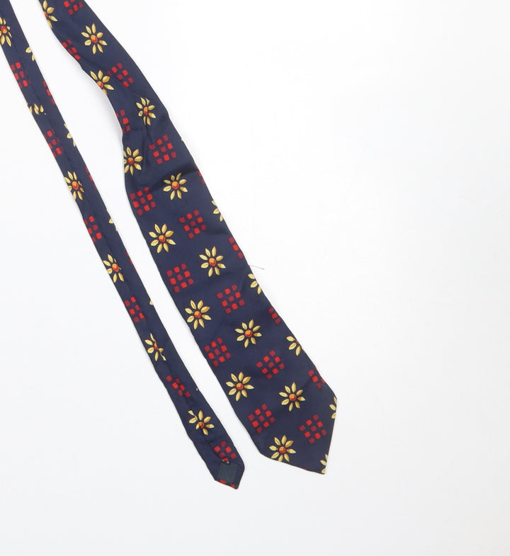 ITEMS Men's Navy Blue Pure Silk Floral Tie