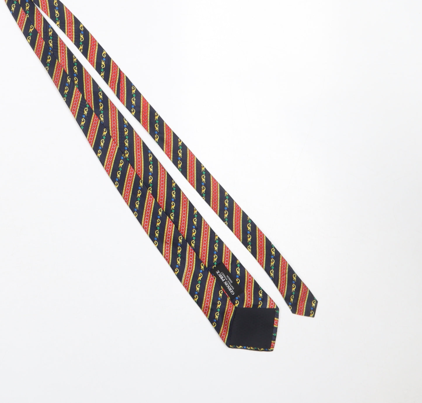 Gibson Price Men's Multicoloured Striped Silk Tie Pointed End