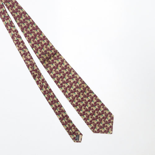 Beaufort Ye Rack Men's Red Horse Print 100% Silk Designer Tie