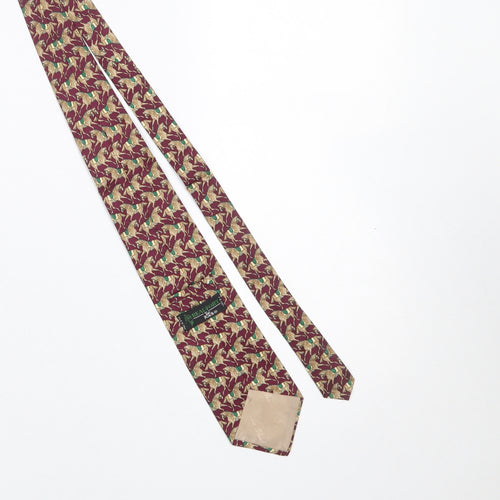 Beaufort Ye Rack Men's Red Horse Print 100% Silk Designer Tie