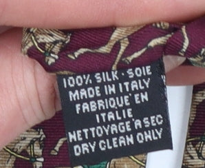 Beaufort Ye Rack Men's Red Horse Print 100% Silk Designer Tie