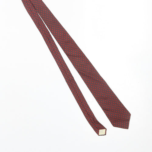 John Henry Men's Red Geometric 100% Silk Designer Tie