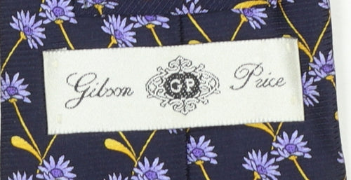 Gibson Price Men's Navy Floral Silk Tie Made in England One Size