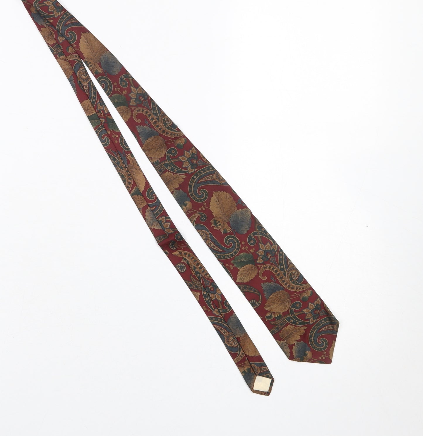 José Piscador Men’s Red Paisley Designer 100% Silk Tie One Size