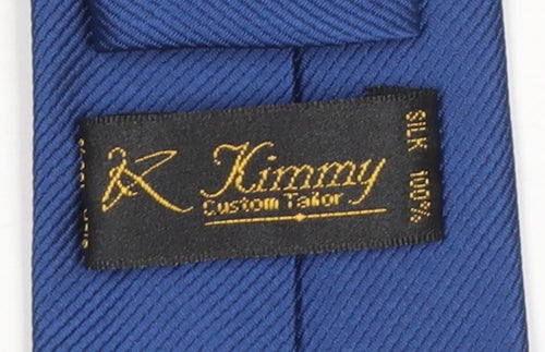 Kimmy Custom Tailor Men Blue Handmade Silk Slim Tie