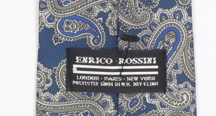 Enrico Rossini Men's Blue Paisley Polyester Tie