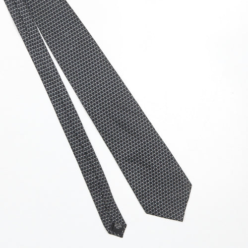 Pierre Cardin Men's Black Silk Checked Slim Tie 176cm