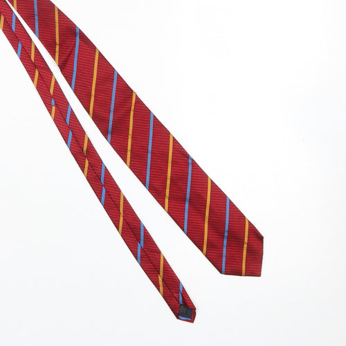 Brown Thomas Men’s Red Striped Slim Silk Tie One Size