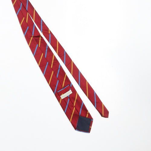 Brown Thomas Men’s Red Striped Slim Silk Tie One Size