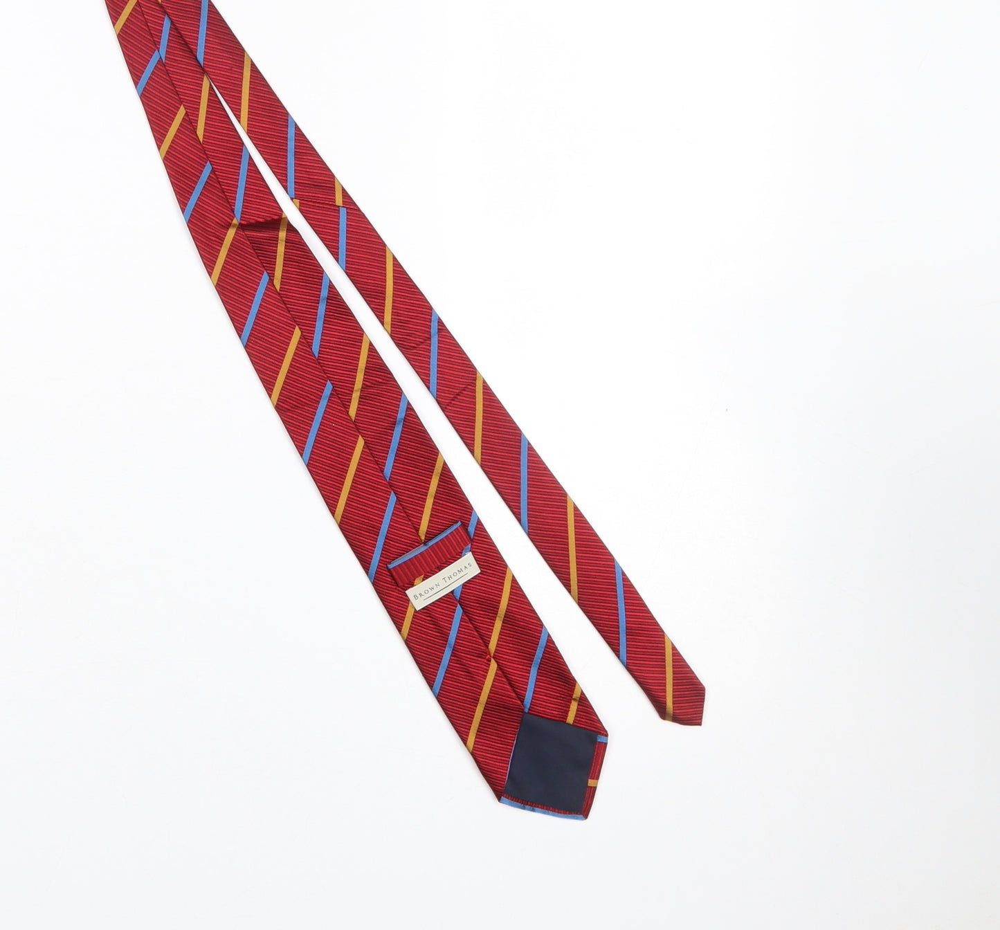 Brown Thomas Men’s Red Striped Slim Silk Tie One Size