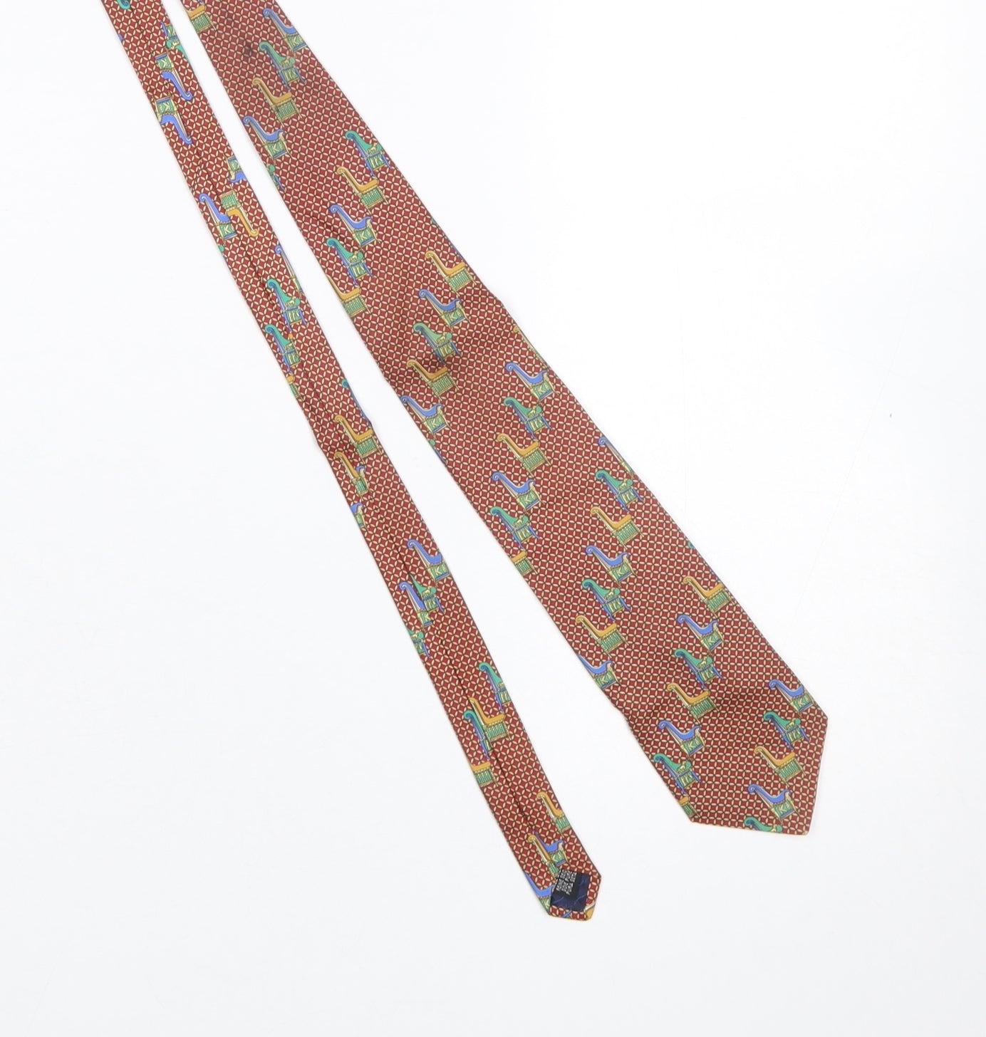 Pierre Balmain Men’s Red Geometric Silk Designer Tie