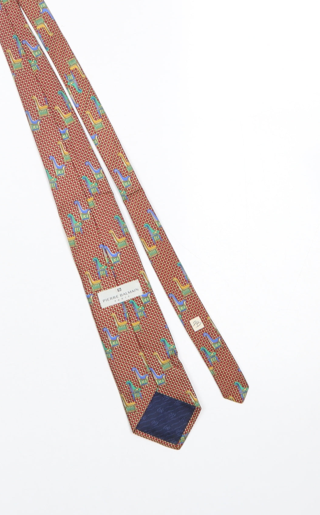 Pierre Balmain Men’s Red Geometric Silk Designer Tie