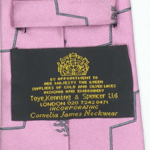 Toye Kenning & Spencer Men's Pink Silk Blend Patterned Tie
