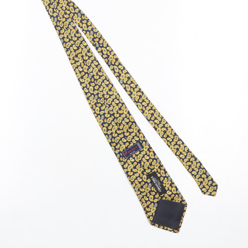 Hemley Gibson Price Men's Navy & Gold Paisley Silk Tie 176cm