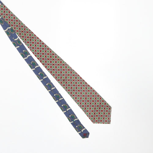 Tommy Hilfiger Men's Multicoloured Geometric Silk Tie 176 Slim Designer Style