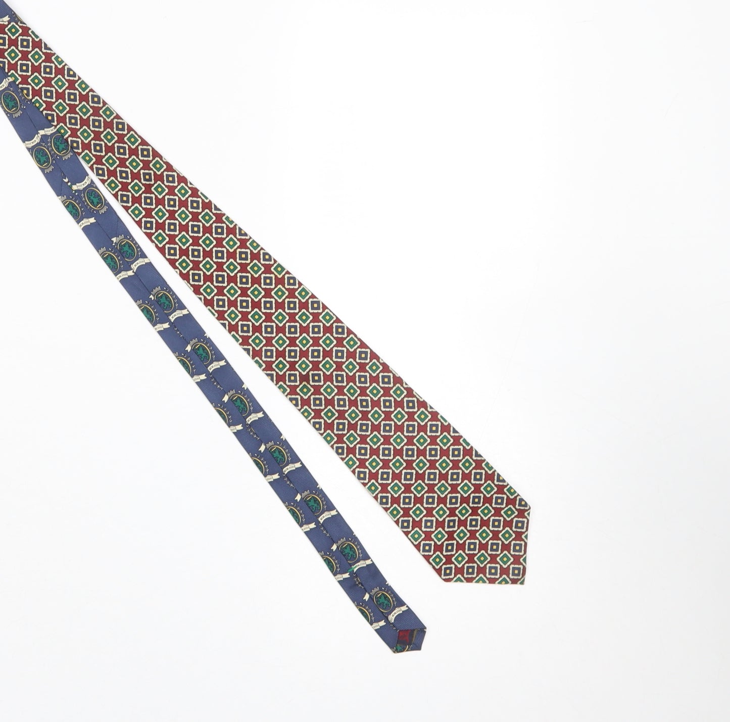Tommy Hilfiger Men's Multicoloured Geometric Silk Tie 176 Slim Designer Style
