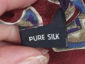 Carlo Collini Men's Red Geometric Pure Silk Tie