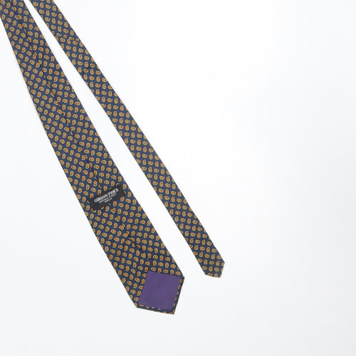 Gibson Price Men's Blue Paisley Silk Tie - Elegant Designer Style