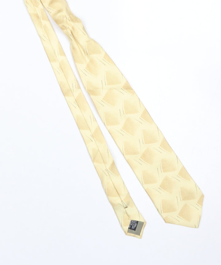Giorgio Armani Men's Beige Silk Geometric Designer Tie One Size