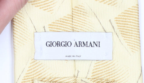 Giorgio Armani Men's Beige Silk Geometric Designer Tie One Size